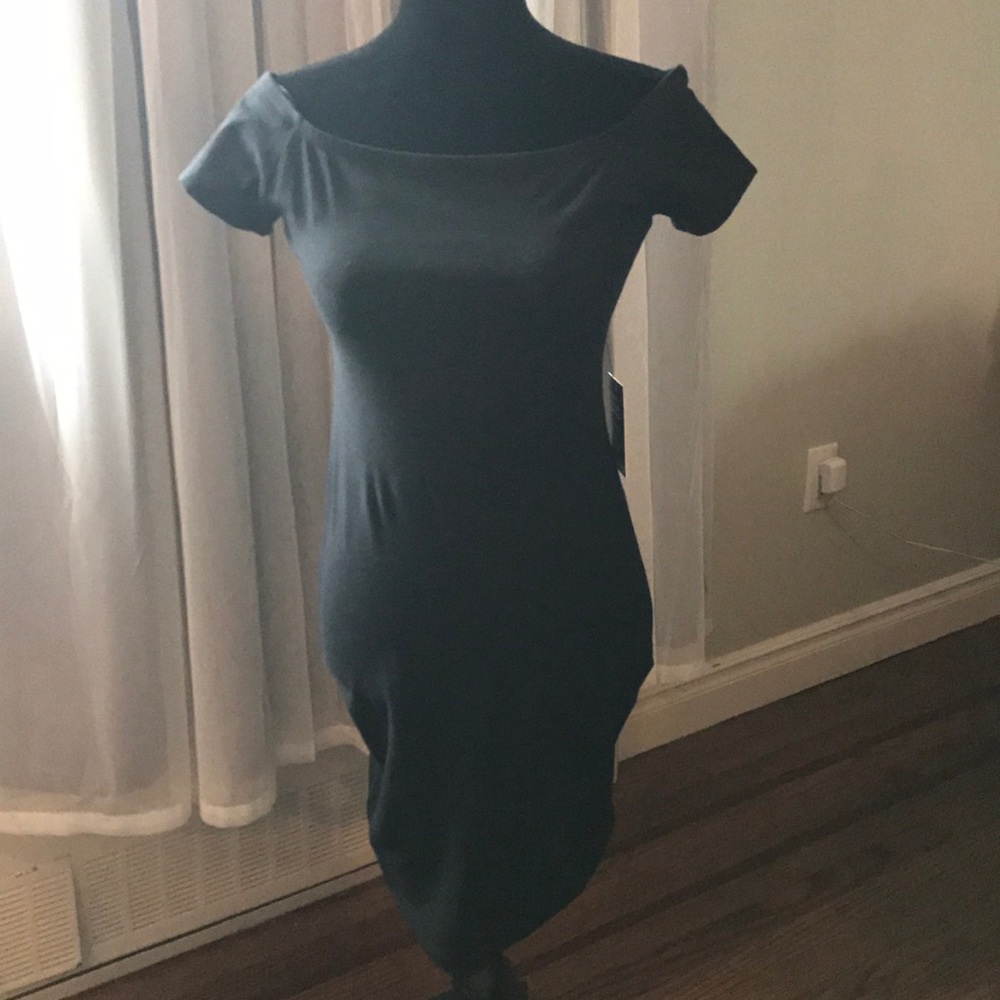 Off the shoulder black dress